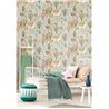 Cristiana Masi|Aqua green children's wallpaper with llamas and cacti|Children's