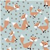 Cristiana Masi|Children's wallpaper with foxes on a light blue background|Children's