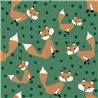 Cristiana Masi|Children's wallpaper with foxes, forest green background|Children's