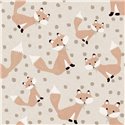 Cristiana Masi|Wallpaper children's wallpaper foxes natural beige background|Children's