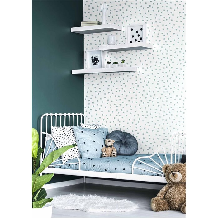 Cristiana Masi|Mint Green Polka Dot Children's Wallpaper|Children's