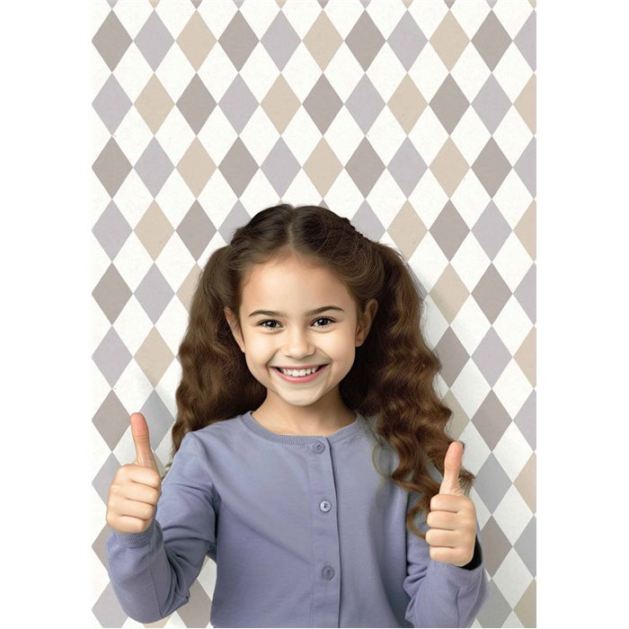 Cristiana Masi|Papel pintado infantil rombos Beige neutro|Infantil