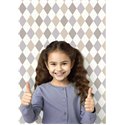 Cristiana Masi|Neutral beige diamond-patterned children's wallpaper|Children's