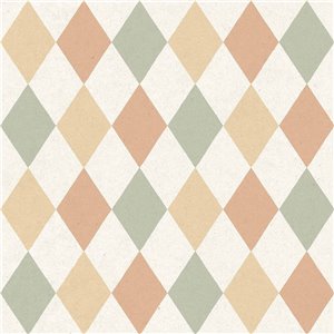 Casamance|Papier peint géométrique losanges cuivre doré éclat métallique|Losanges