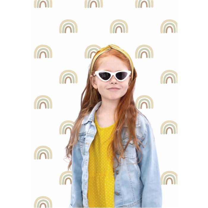 Cristiana Masi|Tapete Kinder Regenbogen in sanftem Beige|Kindertapete