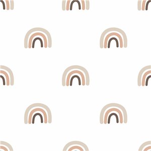 Cristiana Masi|Papier Peint pour enfants avec des feuilles dessinées en rose et gris|Enfants