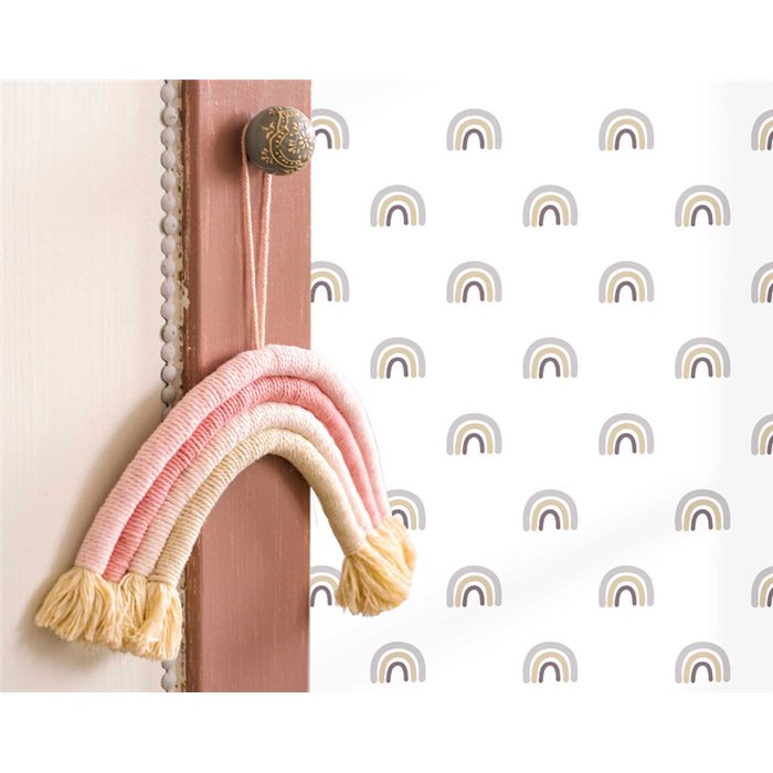 Cristiana Masi|Tapete Kinder Regenbogen Lilagrau|Kindertapete