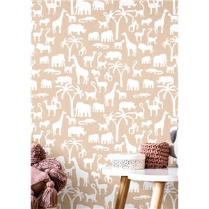 Cristiana Masi|Wallpaper children's wallpaper with bunnies outlined in soft sand|Children's 2