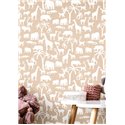 Cristiana Masi|Papier Peint pour enfants silhouettes d'animaux Marron clair|Enfants
