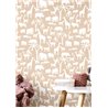 Cristiana Masi|Papel pintado infantil siluetas animales Marrón claro|Infantil