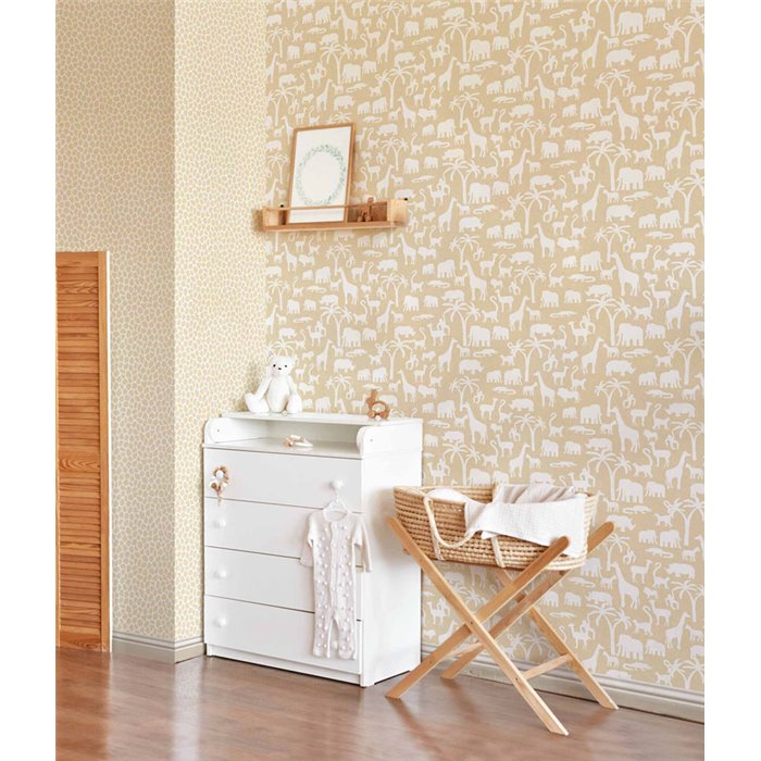 Cristiana Masi|Wallpaper children's animal silhouettes Warm Beige|Children's