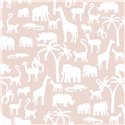 Cristiana Masi|Papier Peint enfant silhouettes animaux Rose poudré|Enfants