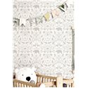 Cristiana Masi|Papier Peint pour enfants avec des petits animaux nordiques en beige|Enfants