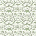 Cristiana Masi|Papier Peint pour enfants avec des petits animaux scandinaves en vert sauge|Enfants