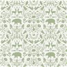 Cristiana Masi|Papier Peint pour enfants avec des petits animaux scandinaves en vert sauge|Enfants