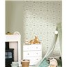 Cristiana Masi|Papier Peint pour enfants avec des petits animaux scandinaves en vert sauge|Enfants
