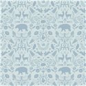 Cristiana Masi|Nordic little animals children's wallpaper in sky blue|Children's