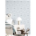 Cristiana Masi|Nordic little animals children's wallpaper in sky blue|Children's