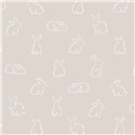 Cristiana Masi|Papier Peint enfant avec des petits lapins dessinés en gris taupe clair|Enfants