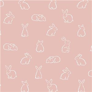 Cristiana Masi|Papier Peint enfant avec des petits lapins dessinés en vert sauge|Enfants