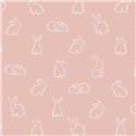 Cristiana Masi|Papier Peint pour enfants avec des lapins dessinés en rose poudré|Enfants