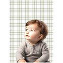 Cristiana Masi|Child's wallpaper with Scottish plaid in sage green|Children's