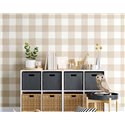 Cristiana Masi|Large plaid children's wallpaper in sand beige|Children's