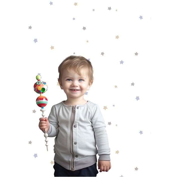 Cristiana Masi|Wallpaper children's wallpaper with stars in blue and beige|Children's