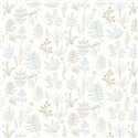Cristiana Masi|Papel pintado infantil hojas dibujadas en azul y beige|Infantil