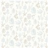 Cristiana Masi|Papier Peint pour enfants avec des feuilles dessinées en bleu et beige|Enfants
