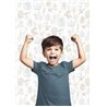 Cristiana Masi|Wallpaper for children with drawn leaves in blue and beige|Children's