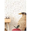 Cristiana Masi|Wallpaper children's wallpaper with drawn leaves in taupe and mustard|Children's