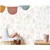 Cristiana Masi|Papier Peint pour enfants avec des feuilles dessinées en rose et gris|Enfants