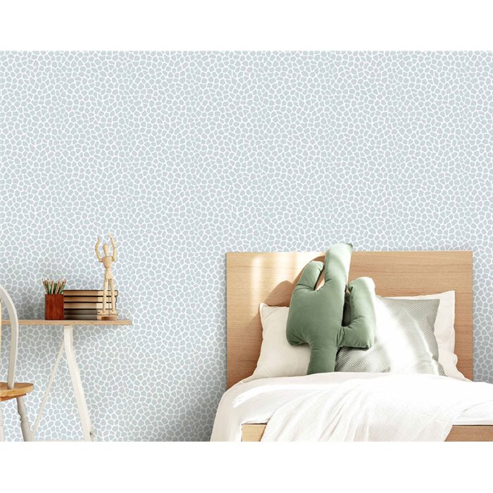 Papel pintado infantil estampado jirafa en azul grisáceo - Cristiana Masi MiniMe 17183