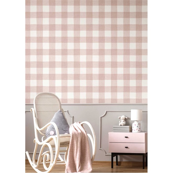 Cristiana Masi|Papier Peint pour enfants à grands carreaux en gris clair|Enfants