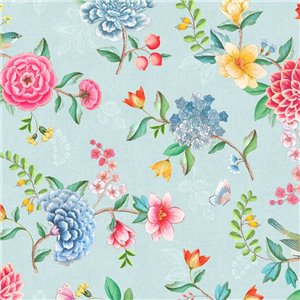 As Creation|Tapete mit kleinen rosa und grauen Blumen|Romantisch