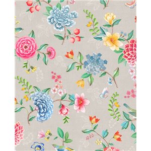 Pip Studio|Papier peint fleurs multicolores romantiques sur fond vert pastel|Papier Peint 2