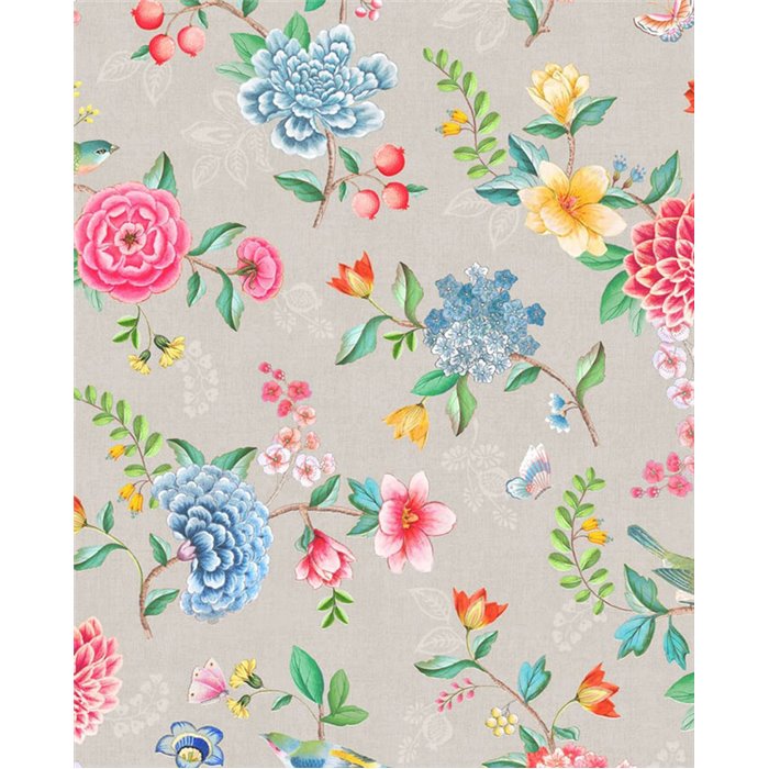 Pip Studio|Romantic floral wallpaper in sandy beige|Romantic