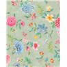 Pip Studio|Papier peint fleurs multicolores romantiques sur fond vert pastel|Papier Peint