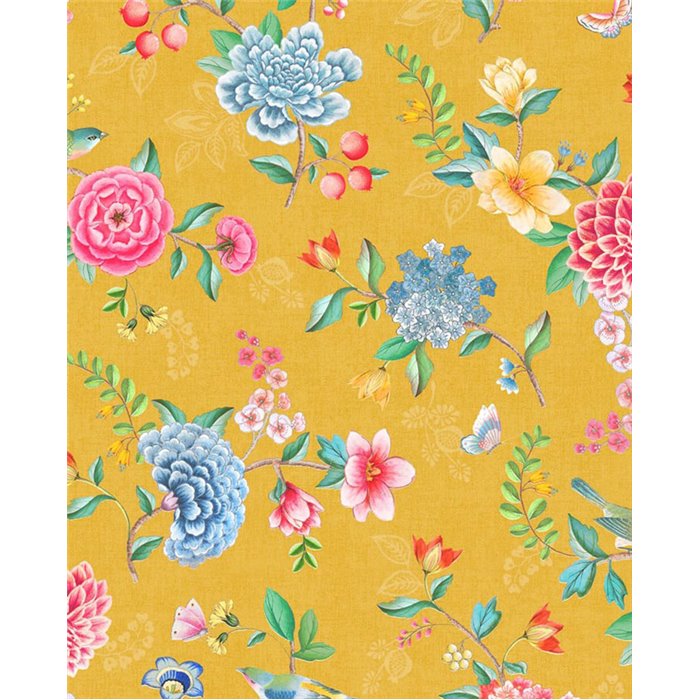 Pip Studio|Papel pintado floral amarillo muy romántico|Papel Pintado