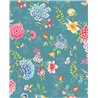 Pip Studio|Papier peint floral aux couleurs vives sur fond turquoise|Papier Peint