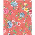 Pip Studio|Papier peint romantique rouge avec fleurs et petits oiseaux|Rustique