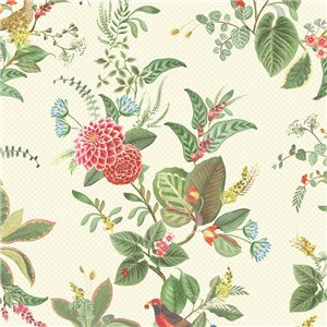 Pip Studio|Romantic yellow floral wallpaper with birds|Rustic