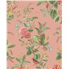 Pip Studio|Romantic pink wallpaper with green flowers and multicolor birds|Rustic