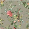 Pip Studio|Papel pintado flores y pajarillos verde, estilo romántico|Papel Pintado