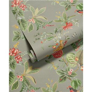 Caselio|Romantische Tapete mit gravierten Blumen in Schwarz-Weiß|Romantische Blumen 2