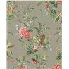 Pip Studio|Papel pintado flores y pajarillos verde, estilo romántico|Papel Pintado