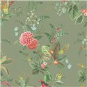 Pip Studio|Fröhliche Blumentapete mit Vögelchen|Tapeten