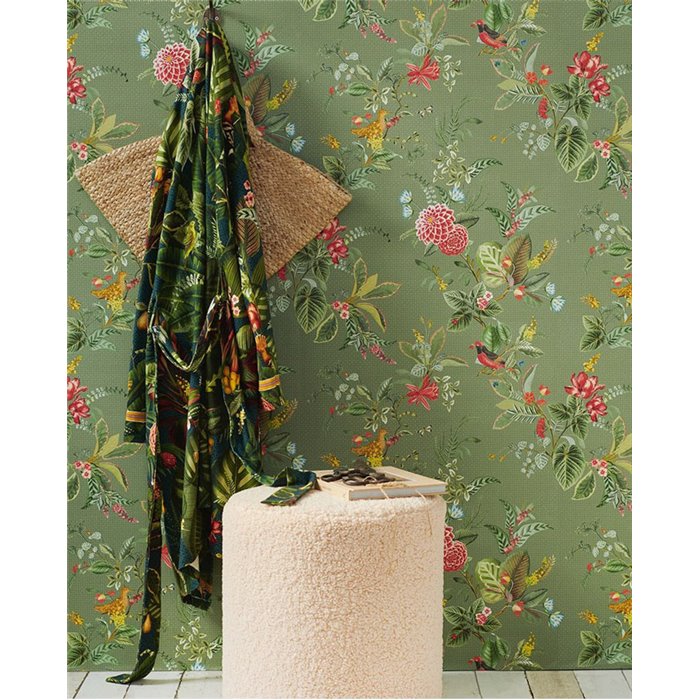 Pip Studio|Cheerful floral wallpaper with little birds|Wallpaper