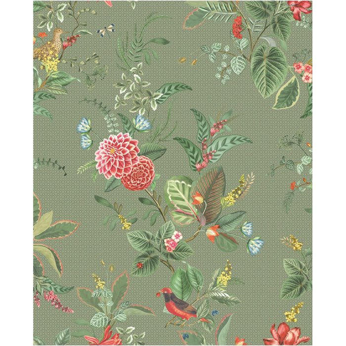 Pip Studio|Cheerful floral wallpaper with little birds|Wallpaper